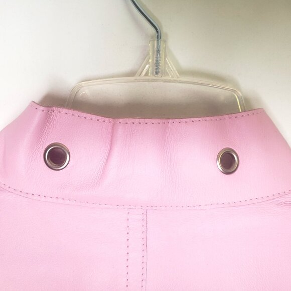 Pamela McCoy Collections Pink Leather Biker Jacket Size 1X - Picture 4 of 7